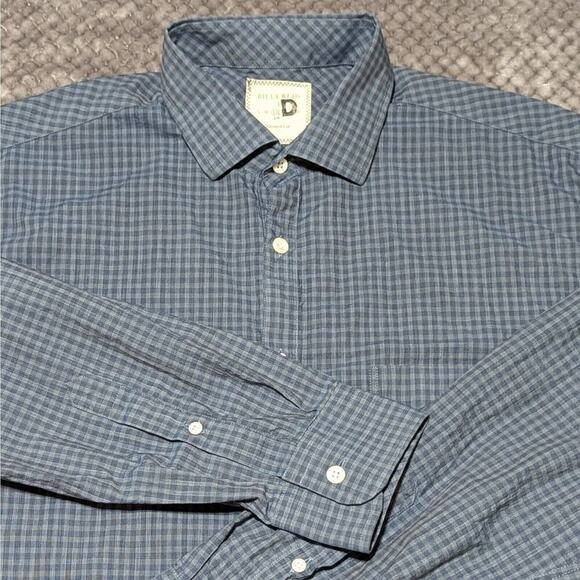 Billy Reid Standard Fit Plaid Shirt Large Blue Check Long Sleeve Button Up - Picture 8 of 8